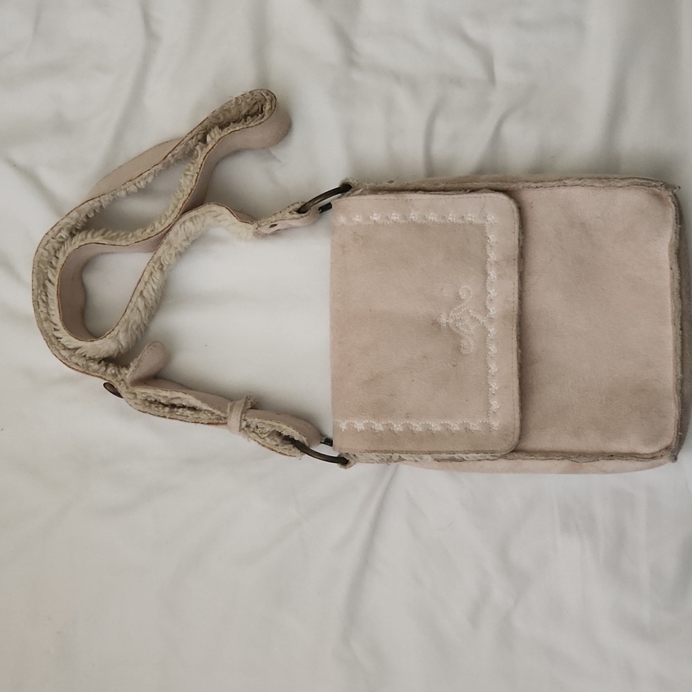 Gap kids faux suede and sherling purse